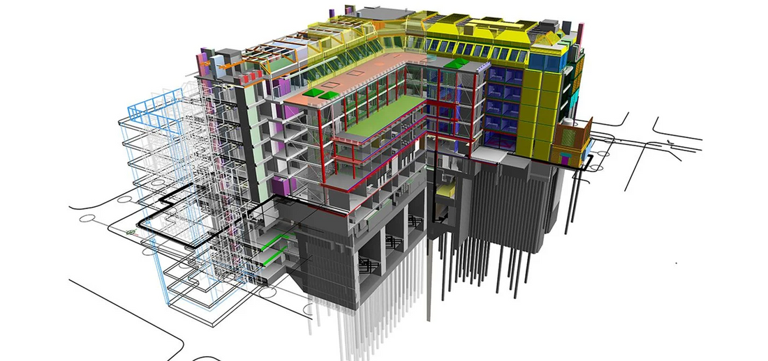 An example of BIM modeling, a 3D render of a commercial building.  Copyright STW Architects/Bouygues UK